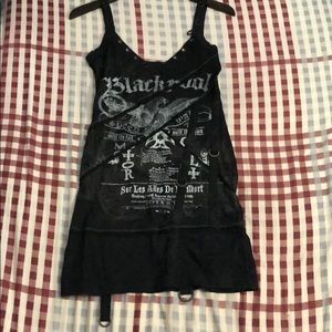 Black Mini Salvage Dress OS